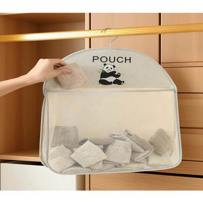 

Hanging Storage Organizer Bag Transparent Dust-Proof Closet Door Wall Organizer Portable for Sundries Net Hanging Bag with Hook