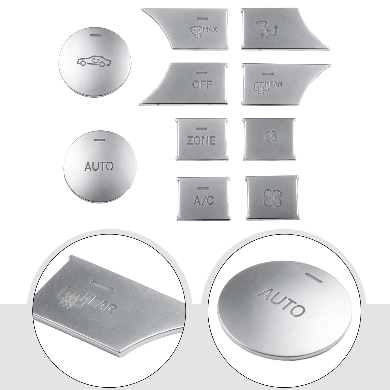 

ABS Chrome, 10 шт., крышки кнопок кондиционера для центральной консоли Benz, совместимые с C W204 CLS C218 GL X164 GLK X204 ML W166
