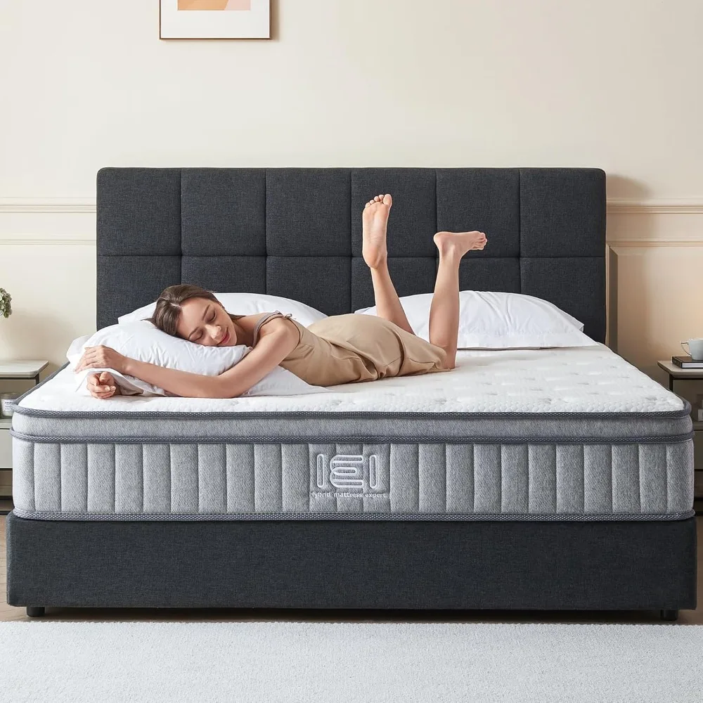 Full Size Mattress, 10 inch Hybrid Full Mattress in a Box, Memory Foam Mattress with Pocket Spring