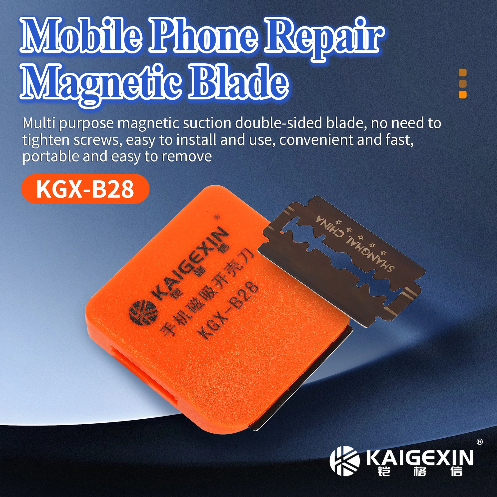 Kaigexin Multi purpose magnetic suction double-sided blade for Mobile Phone Repair Magnetic Blade KGX-B28