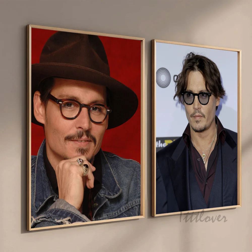 American Star Johnny Depp Poster Stickers Art Wall Murals Decor Game Room Decor Gifts HD Painting