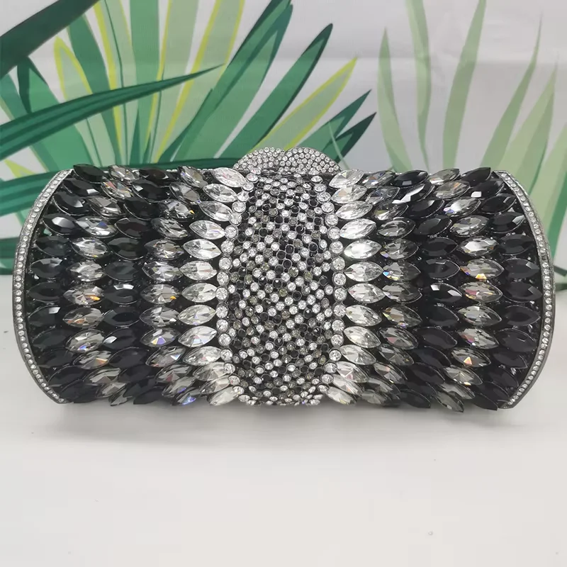 

WHTUOHENG Silver Wedding Purse Rhinestone Crystal Evening Clutch Diamond Women Bridal Gold Metal Gemstone Handbags Party Purses