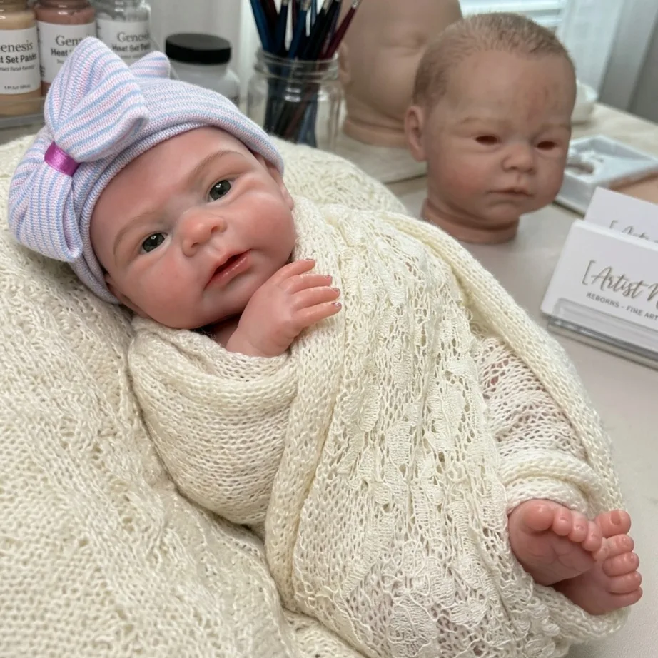 

18 Inch Elijah Silicone Newborn Doll Boy Handmade Lifelike 3D Painted Skin Newborn Baby Doll