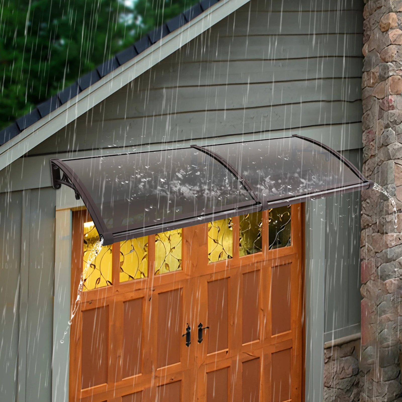 

Современный настенный навес для кофеен и чайных, изготовленный из алюминиевого сплава и поликарбонатной пластины, для домашнего использования.