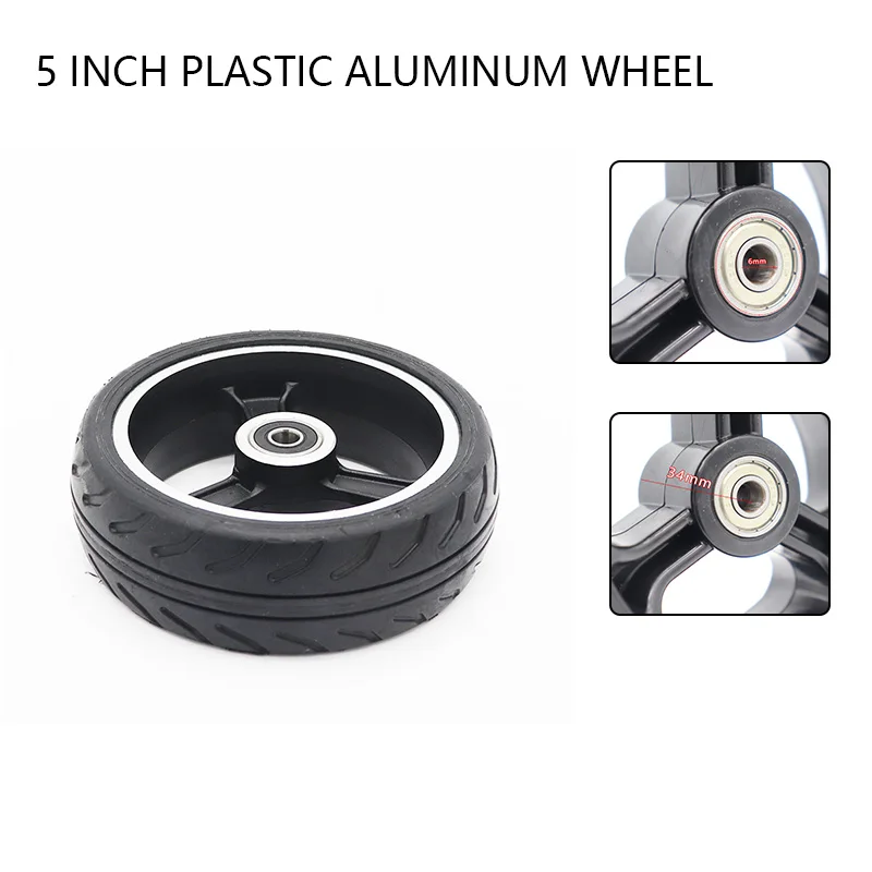 5 inch Solid wheels   tubeless tyre Fast wheel F0,jackhot,Nes carbon fiber scooter solid tire with alloy rim or plastic hub