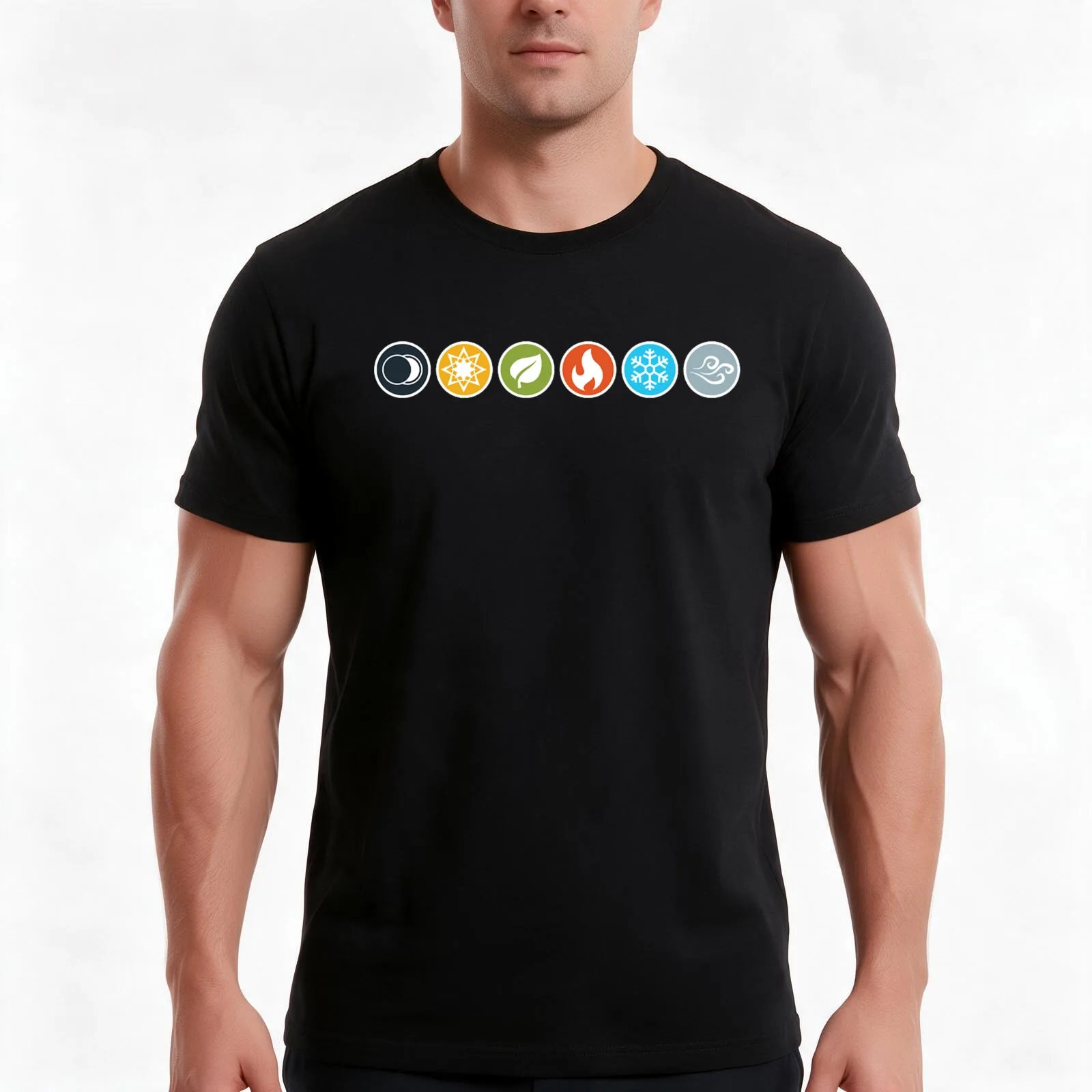 Element Symbols HQ - Horizontal - Inspiré de Gloomhaven T-Shirt, Summer Casual Cotton Tee, Oversized Streetwear Tops