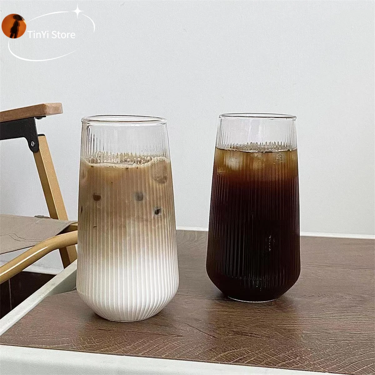 Taza de café de vidrio transparente Vertical resistente al calor, vaso de alto borosilicato para agua, leche, cerveza, zumo, té, Fiesta en casa,