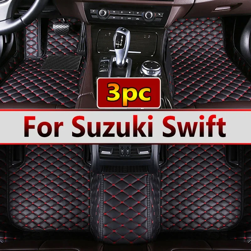 Leather Car Floor Mats For Suzuki Swift AZG412 413D 414 2011~ 2017 5door Waterproof Pad Car Floor Carpet Mat Rug Car Accessories