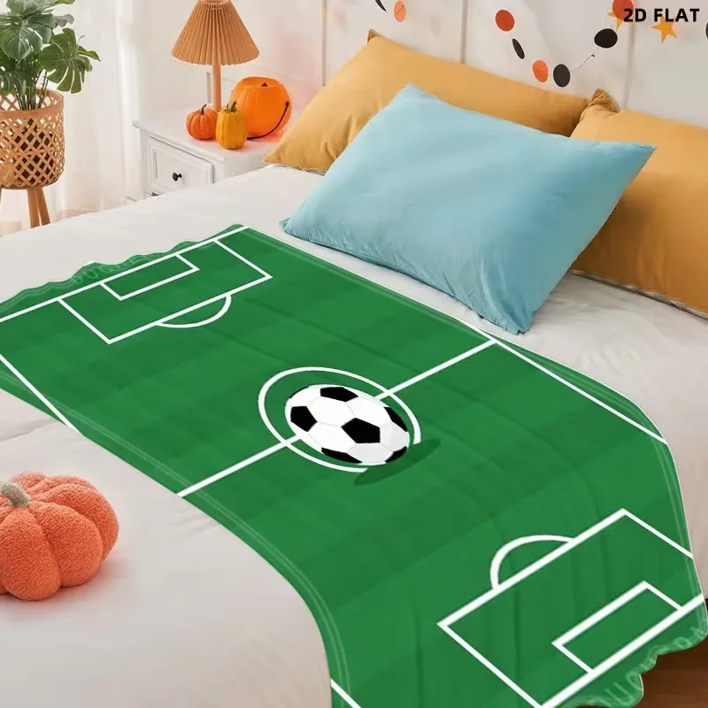 Basketball Texture Print Flannel Blanket Orange Ball Sports Theme Soft Cozy Bed Blanket for Sofa Couch All Season - view 4