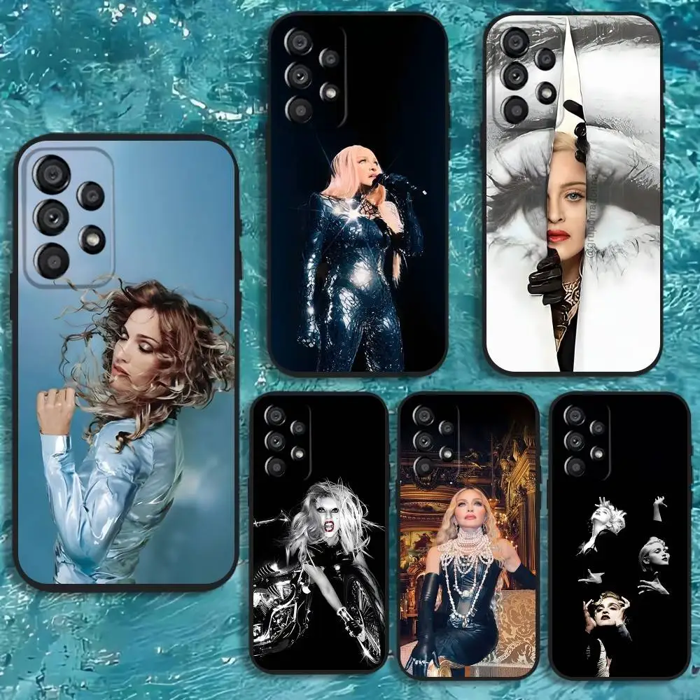 

Singer M-Madonna Phone Case For Samsung Galaxy A20,A21s,A22,A31,A32,A52,A53,A72,73,A80 Soft Black Cover