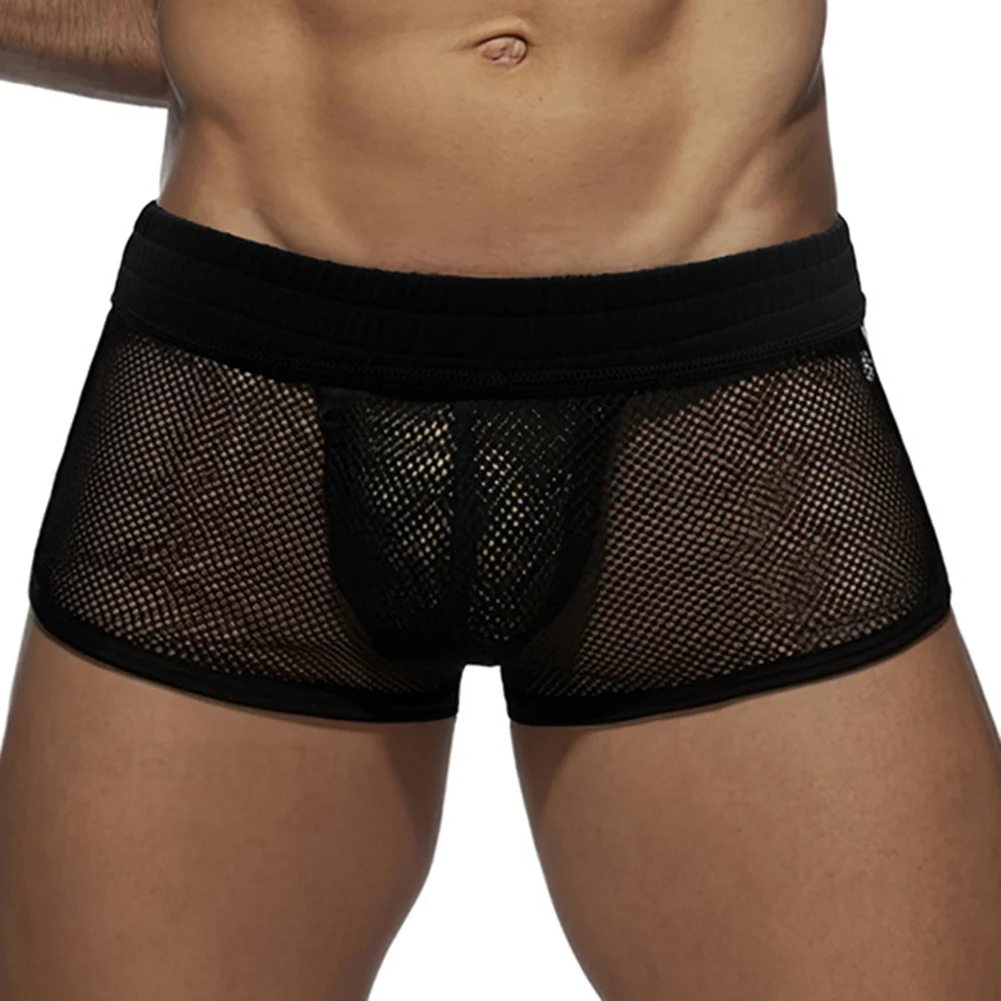 Gay Men Boxer Briefs Sissy Sex Sleep Bottoms Daily Knickers Male Shorts Sissy Underpants Breathable Underwear Quick Dry Trunks