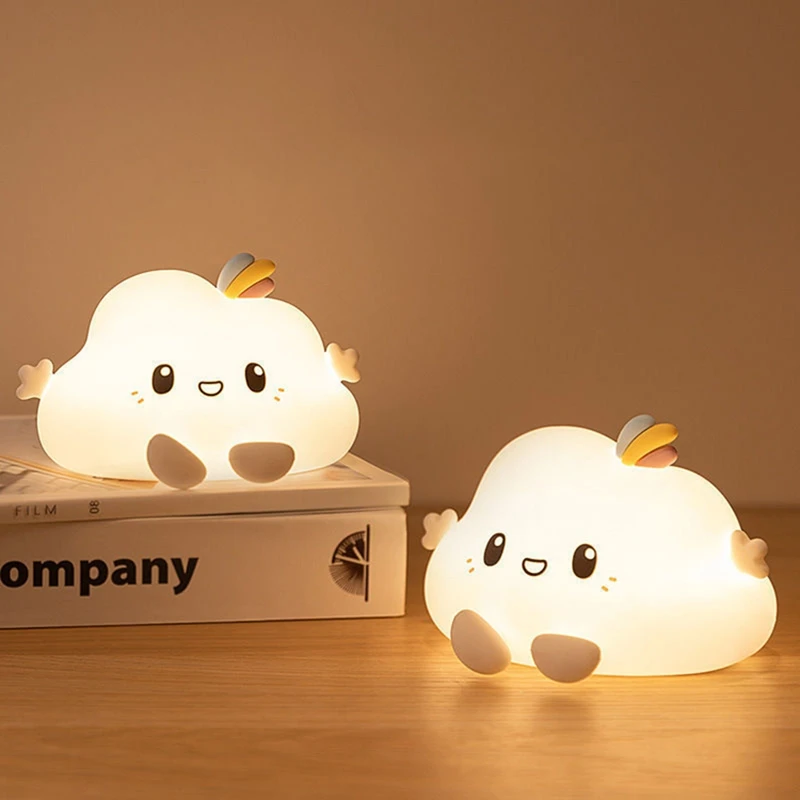 Cartoon Cloud Night Light Touch Control Warm Light Auto Off Timer Cute Bedside Lamp for Kids Nursery Room Birthday Gift 2026 New