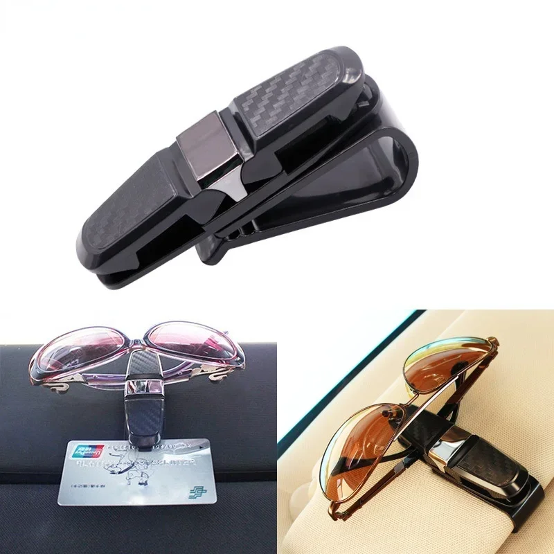 Car Glasses Holder Multi-function Car Sunglasses Holder In-car Eye Box Car Sun Visor Storage Folder Ticket Card Holder Fastener