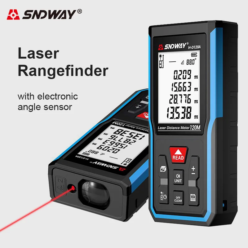 SNDWAYH-D510A  Laser Distance Meter 50m70m100m120m Rangefinder Digital Range Finder Trena Roulette Ruler Distance Measuring Tape