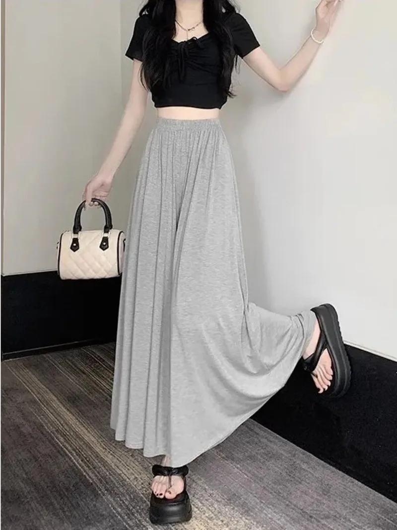 

New Sagging Wide Leg Pants and Skirts Summer Thin High Waist Loose and Slim Floating Pants Small and Casual Pants for Women 7BZW