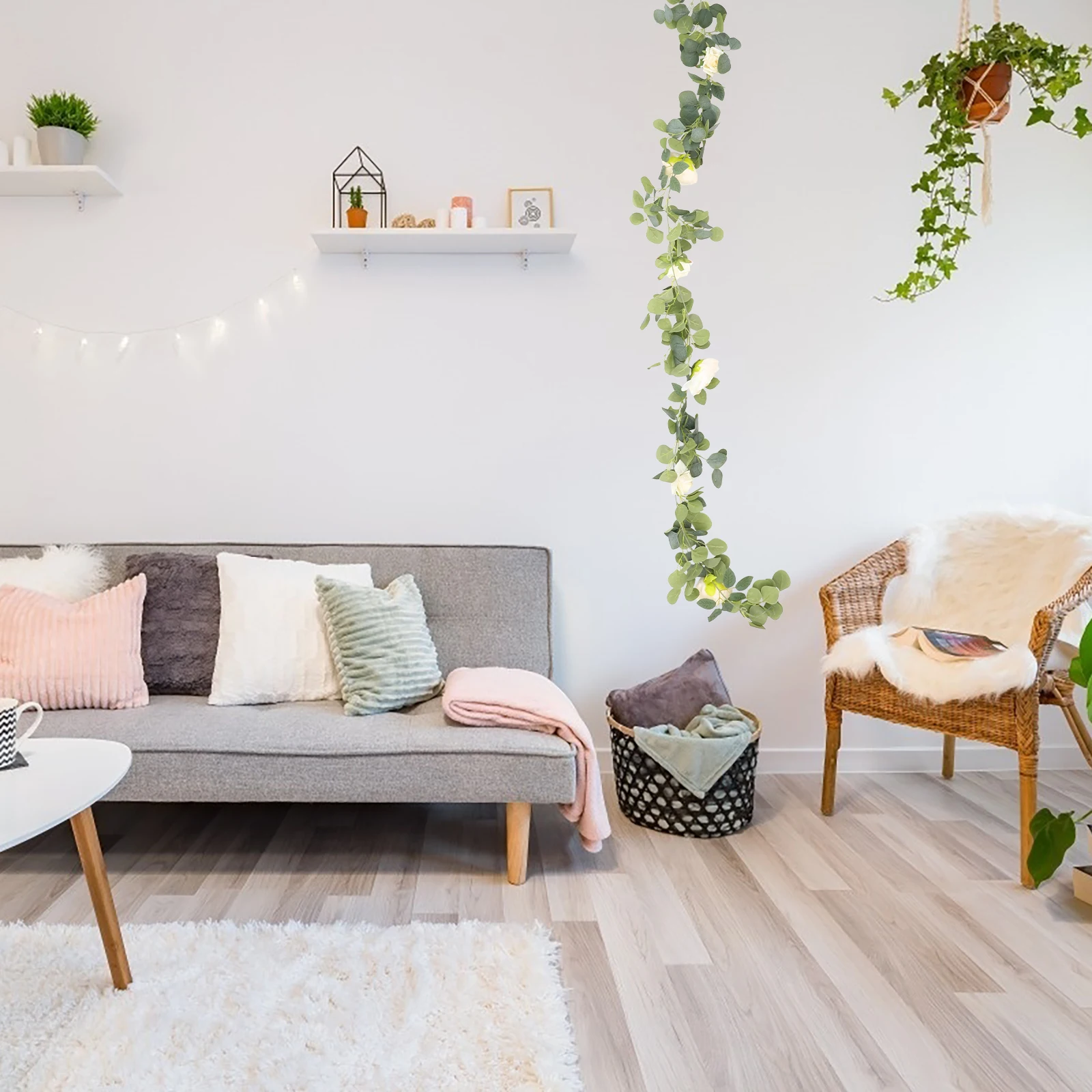 

Simulation Eucalyptus Rattan Vine Artificial Flowers Decor Valentine Wreath Accessory Hanging Decor Home Decoration