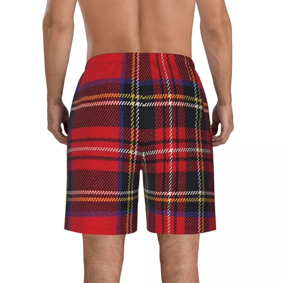 Traditional Royal Stewart Scottish Tartan Trunks Beach Board Shorts Casual Quick Dry Swimming Summer Men Pants