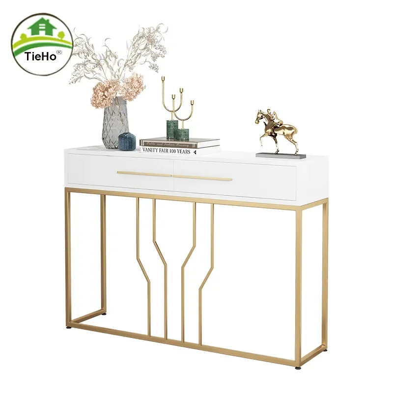 Nordic Living Room Metal Console Table With Drawer Modern Luxury Style Ultra Narrow Table Hallway Long Side Table Home Furniture