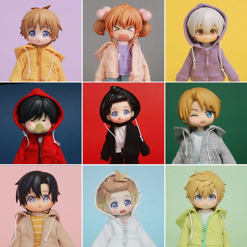 Ob11 Hooded Sweatshirt Pop Kleding Casual Hoodie Mode Met Rits Pop Accessoires Voor Obitsu11 Molly, Gsc Lichaam, 1/12 Bjd