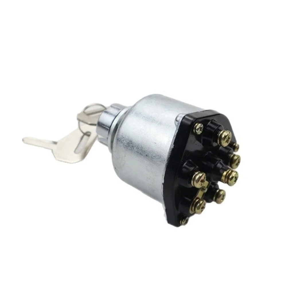 Sturdy Ignition Starter Switch Multi Terminal Switch Generator Key Switch Sturdy Metal Construction Reliable Signal Transmission