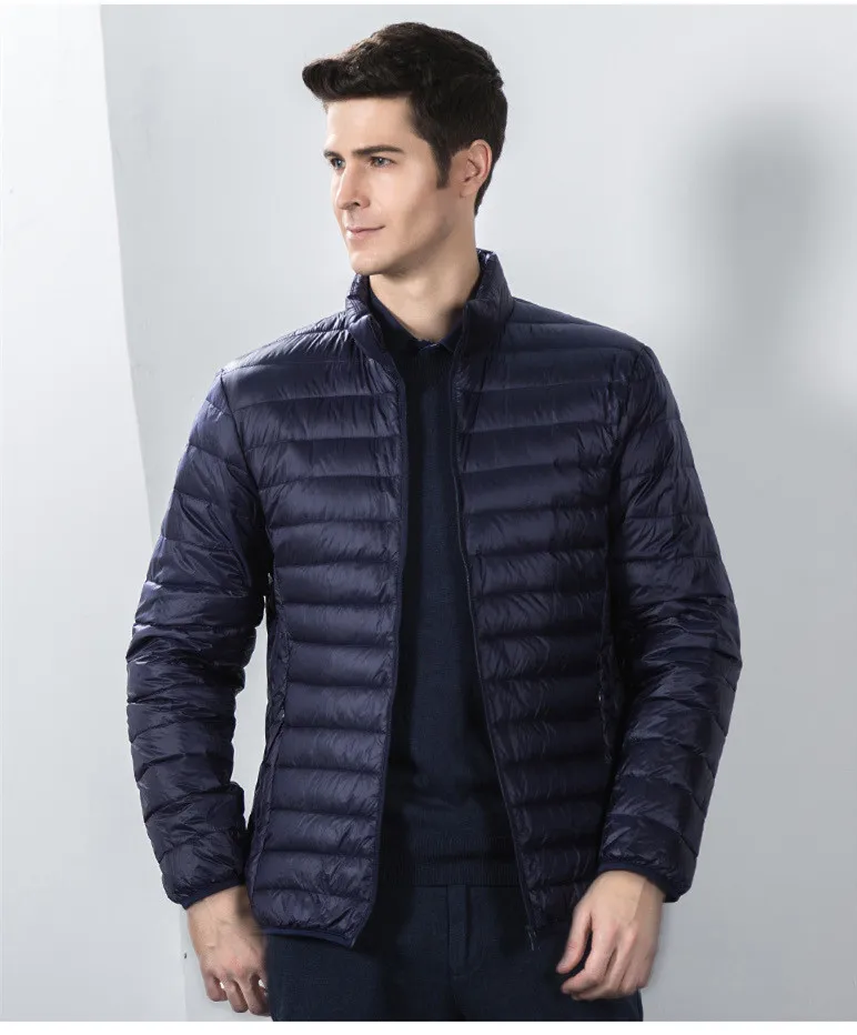 Mrmt 2024 Marke neueste Herren ultraleichte Daunen jacke mit Kragen für männliche Freizeit kurze weiße Daunen jacke