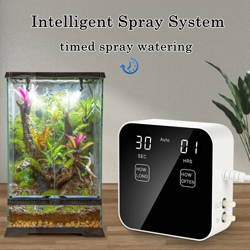 Intelligent Spray System Reptiles Rainforest Tank Timing Spray System Kit Garden Plants Automatic Watering Electronic Timer