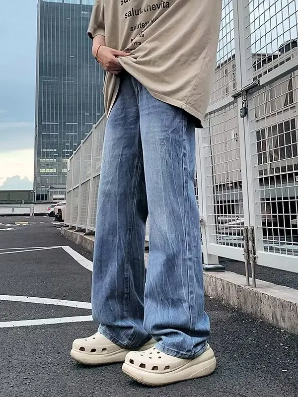 

Мужские джинсы Waed Cra Denim: летние, уличные, винтажные, свободного кроя, зауженные, расклешенные, со средней/низкой посадкой, на молнии, повседневные