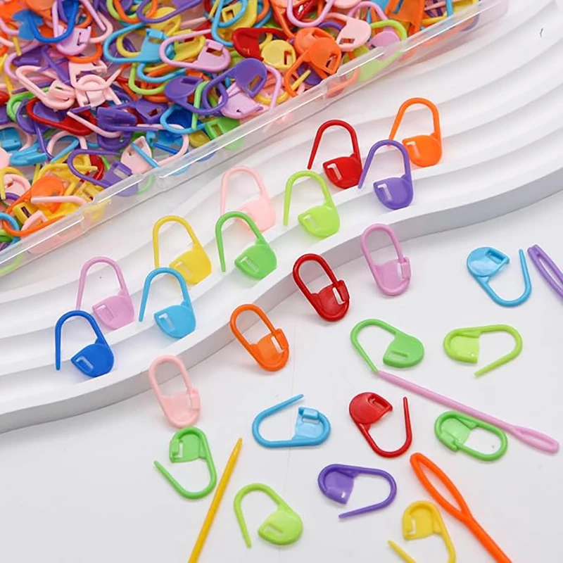 100/50Pcs Colorful Knitting Markers Crochet Clips Plastic Safety Pins For DIY Sewing Craft Stitch Counter Needle Clips