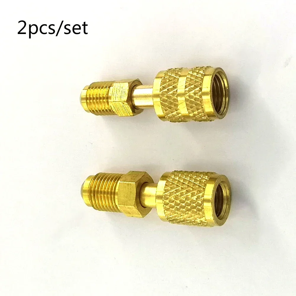 2PCS Adapter M 5/16 X F 1/4 SAE Air Conditioner Quick Couplers R32 R410a Refrigerant Air Conditioning Filling