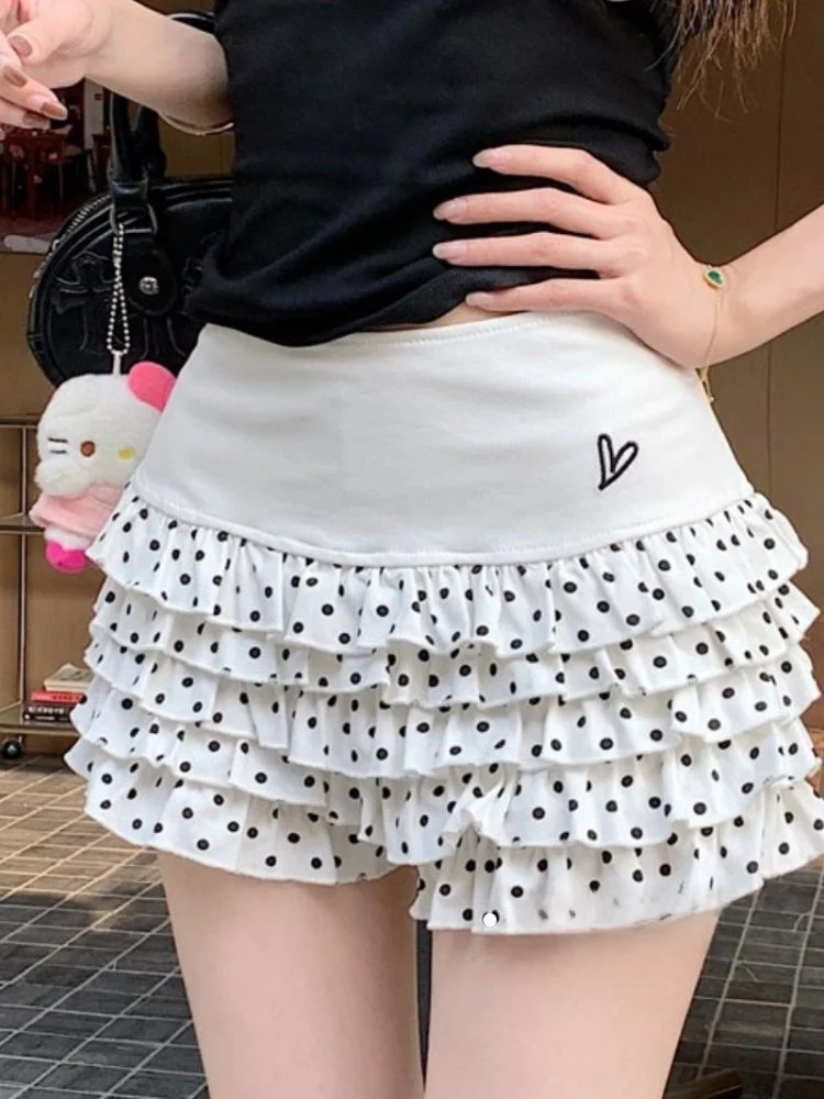 

Юбка-торт с рюшами в клетку, юбка с высокой талией, женская осенняя юбка маленького размера с вышивкой в виде сердца, ультра-отра-тюлевая юбка