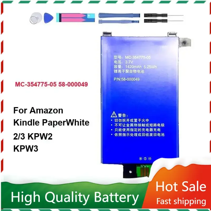 

MC-354775-05 58-000049 Battery for Amazon Kindle PaperWhite 2/3 KPW3 KPW2 Battery DP75SDI S13 Batteries + Tools
