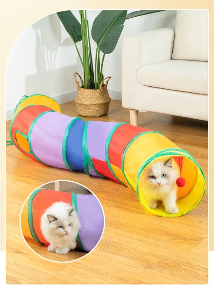 

Pet Cat Toys Foldable Tunnel Tube For Pet Training Interactive Fun Toy Tunnel Tube Bored For Puppy And Kitten Rabbit Play