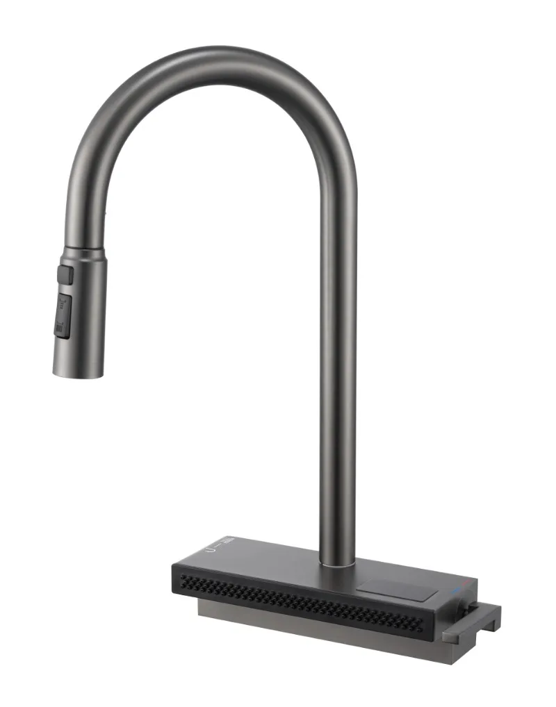 

ZC1- Pull-down single handle 3-way faucet for kitchen sink Waterfall kitchen faucet, brass kitchen faucet