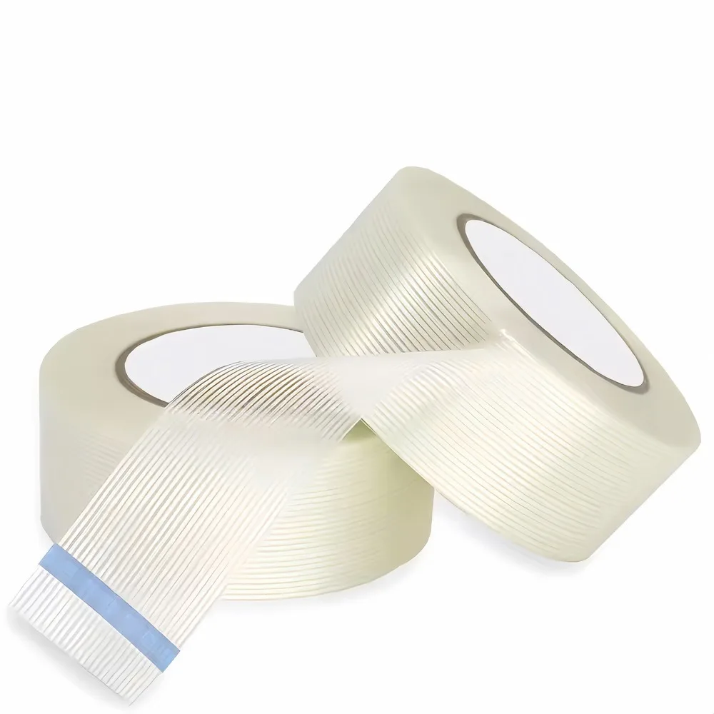 Heavy Duty Filament Strapping Tape 30mm x 30m, High Adhesion Fiberglass Reinforced Packing Tape, Clear Bundling Tape