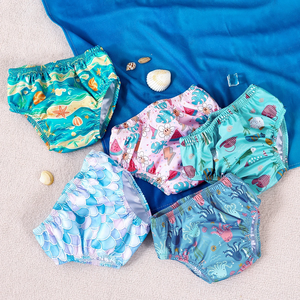 

Elinfant, 1 шт., детские подгузники для плавания, водонепроницаемые тканевые подгузники, купальники для детей, штаны для бассейна, подходят для плавания для детей 0-1 лет