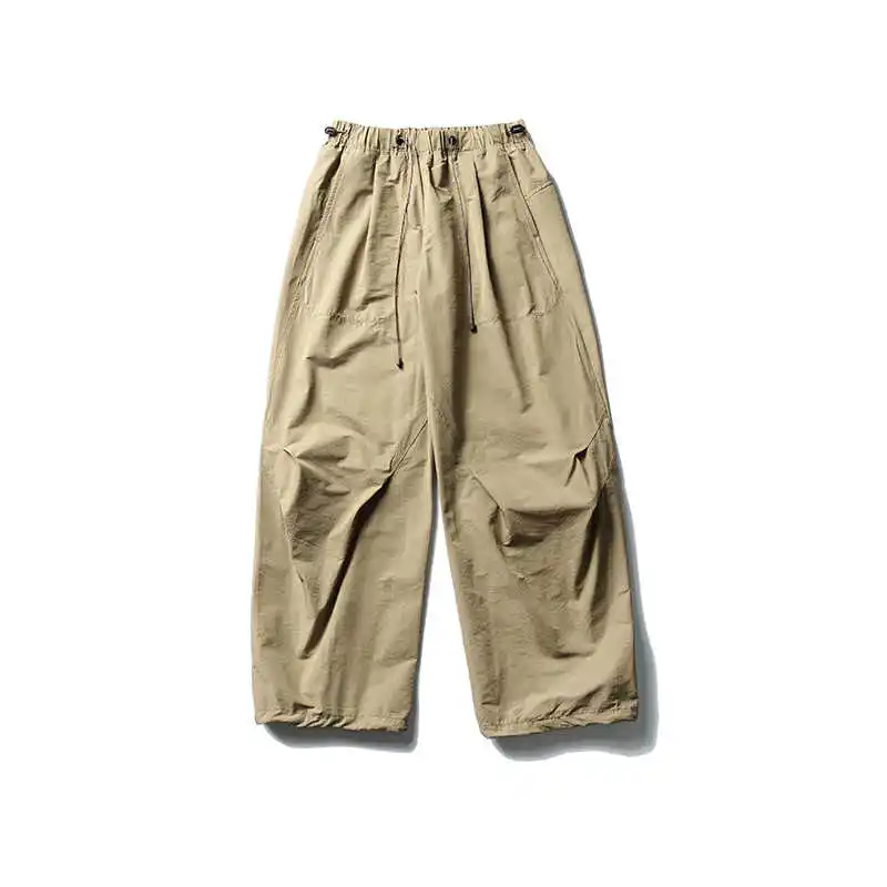 النمط الياباني خفيفة الوزن في الهواء الطلق مقاومة للماء الرباط السراويل البضائع للرجال الربيع الصيف فضفاضة تناسب واسعة الساق السراويل عارضة