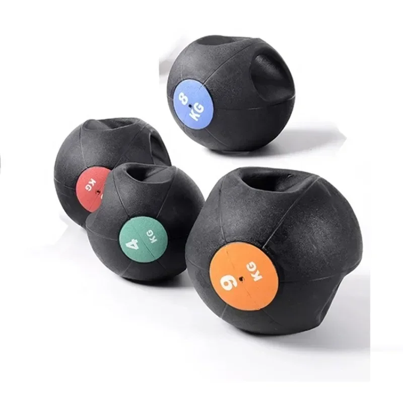 Pelotas medicinales de doble agarre para pelota medicinal de ejercicio de entrenamiento de fuerza de ajuste cruzado con núcleo Abs