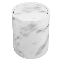 Soap Dispenser Shake Lid Trash Can Office Wastebasket Kitchen Bin Marble Design