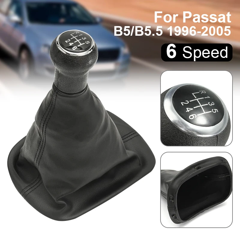 

Car 6 Speed Manual MT Gear Stick Shift Knob Lever Stick Gaiter Cover Collar For VW Passat B5 B5.5 1996-2005 Car Accessories