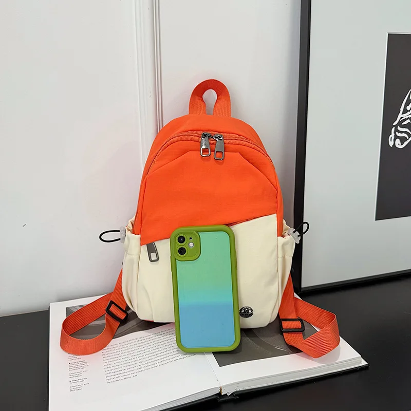 Casual Nylon Multi-layer Lightweight Dual-shoulder Women's Backpack Fashionable Korean Style Versatile Single-shoulder Bag