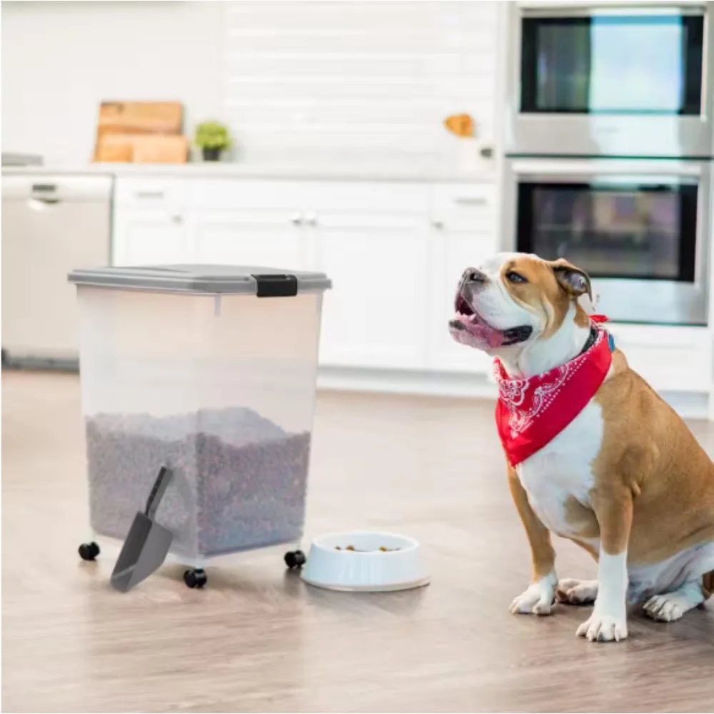 

54 lbs Airtight Pet Food Container in Chrome