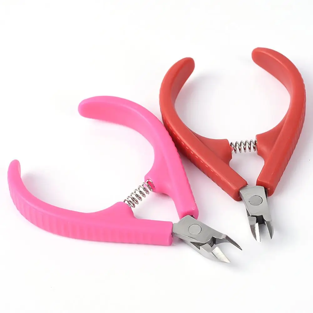 Red/Pink Manicure Trimmer Edge Cutter Nail Cutter Nail Clipper Nail Cuticle Nippers Nail Scissor