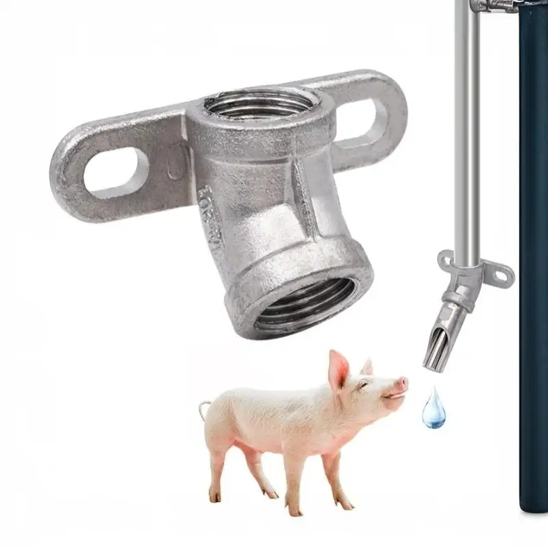 1 Set Pig Drinking Nozzle Automatic Water Feeder Stainless Steel 1/2 Threaded Interface Livestock Accessory