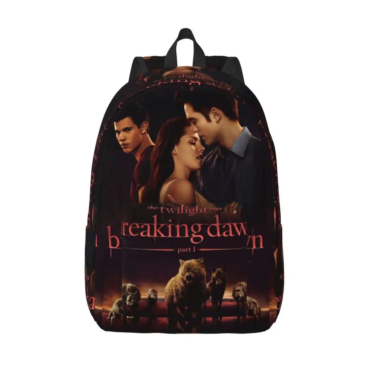 Edward Bella Jacob Black Backpack Middle High College School Student  Twilight Saga Breaking Dawn Bookbag Teens Canvas Daypack