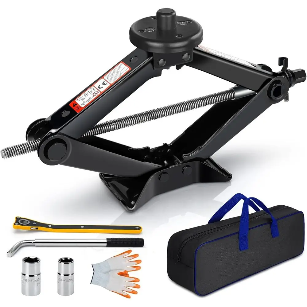 

Latest Scissor Jack or Car, Premium Alloy Steel 2.5 Ton Car Jack Kit, Portable Tire Changing Kit with Specific Jack Pad & High-S