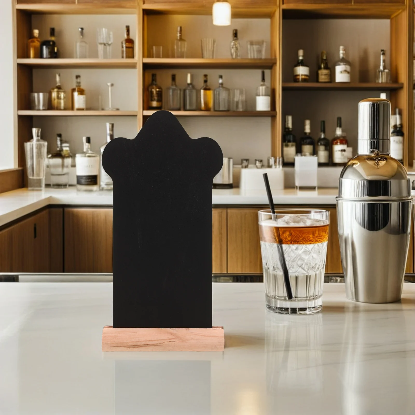 

6pcs Nordic Style Small Chalkboard Signs Wood Plaques Double Sided Writing Message Boards for Home Restaurant Office Buffet