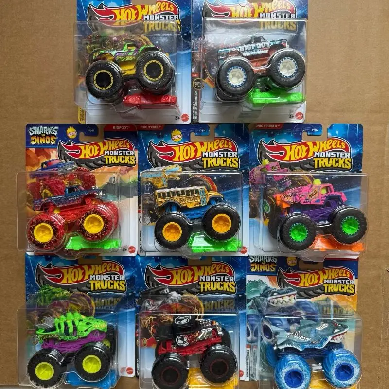 Nuevos coches auténticos Hot Wheels FYJ44 Monster Trucks Serise, coches todoterreno, escalada en la playa, colección de coches de juguete, regalo sorpresa, juguetes para coches