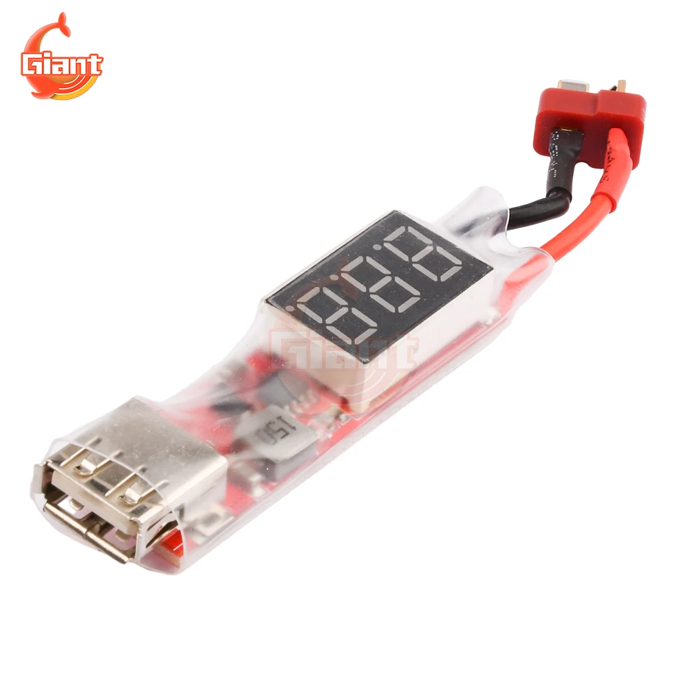 

2S-6S Lipo Lithium Battery Charger Converter Digital Display Voltmeter Tester XT60/T Plug To USB Charger Power Converter Adapter