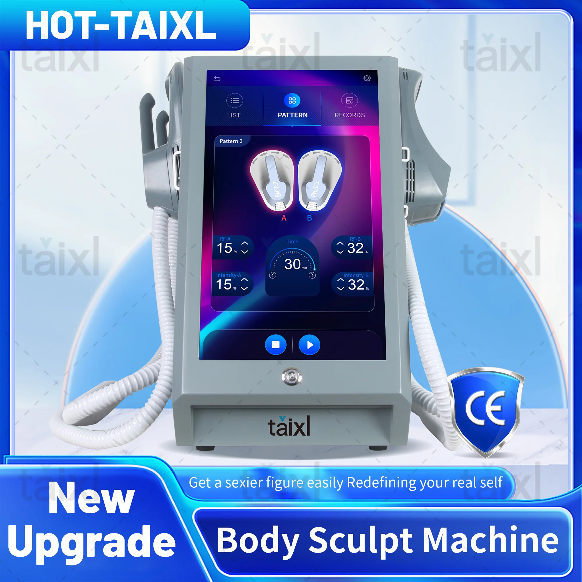 

2025 Latest Portable DLS TAIXL RF Body Shaping Machine 6500W Power Weight Loss, Slimming, Fat Removal, Muscle Stimulating Device