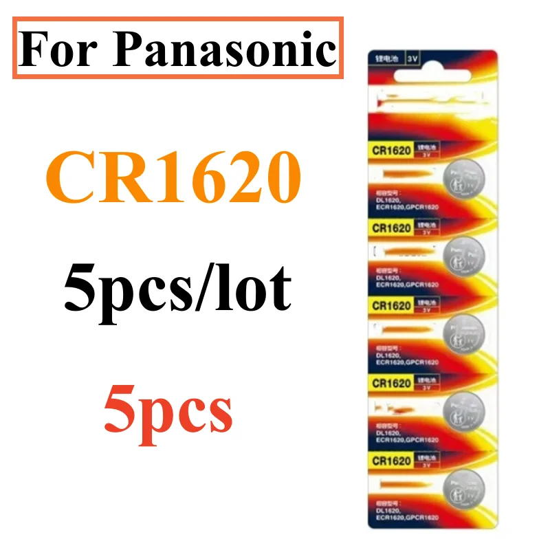 5pcs For Panasonic CR1620 Lithium Battery LM1620 BR1620 ECR1620 CR 1620 5009LC Coin Cells Watch Toys Batteries5